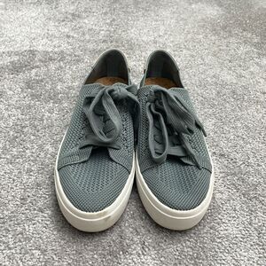 Lucky Brand Talena Sneakers Womens 8M Gray Lace Up Comfort Knit Casual Comfort